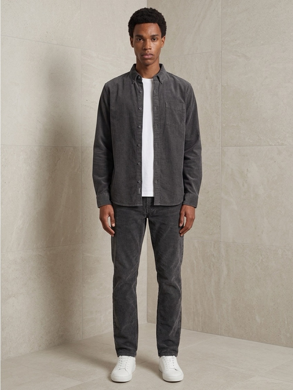 Dockers Men's Charcoal Slim Fit Corduroy Pants